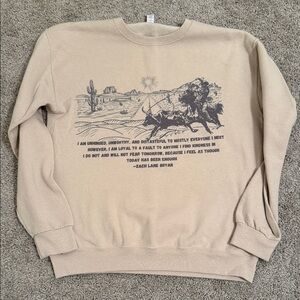 Women's Tan Graphic Crewneck Sweatshirt